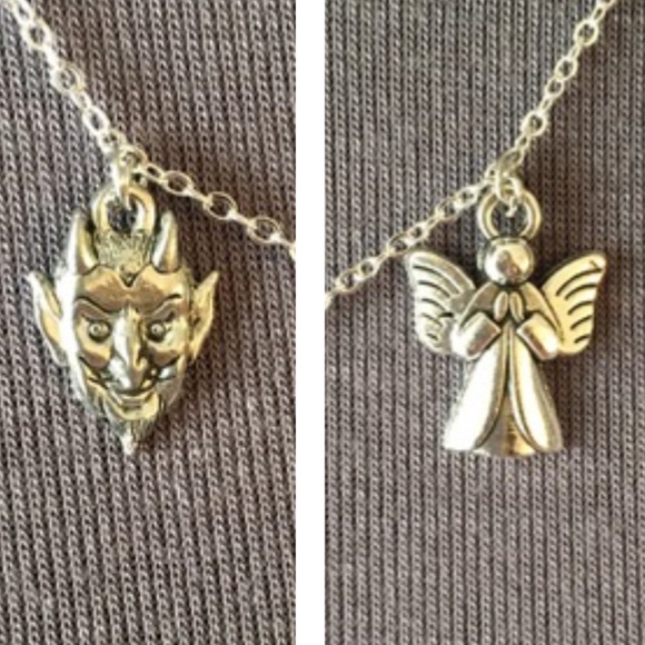 Dante's Inferno Handmade Literature Necklace, Book Cover, Devil, Angel, Cross, 9 - Picture 4 of 15